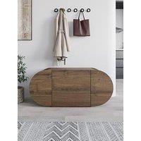 Decortie Shoe Bench Storage 40.4X110X50Cm Particleboard Dark Oak Effect, Brown