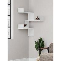 HOCUS PICUS 3 Tier Corner Bookshelf for Living Room, Office and more. Easy to Assemble Corner Unit. 60 x 90 x 22 cm (Black Wood)