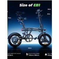 iScooter EB1 Folding Electric Bike, 36V 7.8AH Battery, 500W Peak Power Motor, Urban Commuter Electric Bike, 14x2.1" Tires