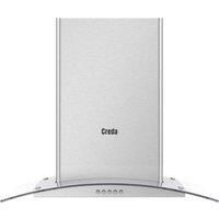 Creda C60CHXG 60cm Curved Glass Chimney Hood 3 Power Levels - Stainless Steel