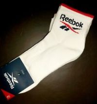 Mens and Ladies 3 Pair Reebok Essentials Cotton Ankle Socks with Arch Support White 6.5-8 UK