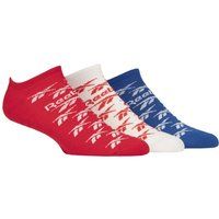 Mens and Ladies 3 Pair Reebok Essentials Cotton Trainer Socks Red / White / Blue 2.5-3.5 UK