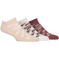Mens and Ladies 3 Pair Reebok Essentials Cotton Trainer Socks Sand / White / Brown 2.5-3.5 UK