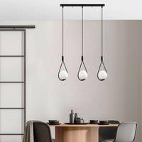 Opviq GMN-00009 pendant light 3-bulb black/opal glass