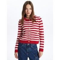 Elegant Button-Up Striped Knitted Cardigan & Jumper
