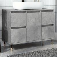Berkfield Home Bathroom Cabinet Concrete Grey 80x33x60 cm Engineered Wood | Size: 80 x 33 x 60 cm