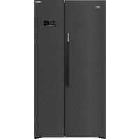 BEKO HarvestFresh ASL1442VPZ American-Style Fridge Freezer - Black Steel, Black,Silver/Grey