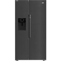 BEKO ASP342VPZ American-Style Fridge Freezer - Black Steel, Black