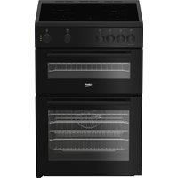 Beko AeroPerfect FTC6701K 60cm Double Oven Electric Cooker with Ceramic Hob - Black - A Rated, Black