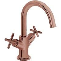 VitrA Origin Cross Handle Classic Basin Mixer Tap - Soft Copper