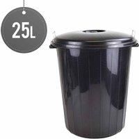 Plastic Lock Bin Indoor Outdoor Garden Rubbish Dustbin Locking Lid Bin 35 Litre
