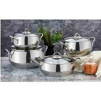 Evimsaray Sevval Collection 8-piece Stainless Steel Cookware Set