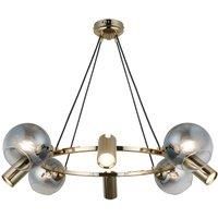 Lucea Zerde 4+4 pendant light 82 cm, gold, 8-bulb