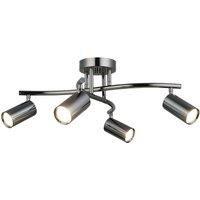 Lucea Spotte downlight, black and chrome, 4-bulb