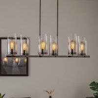 Lucea Padrela chandelier, linear, black chrome, 6-bulb