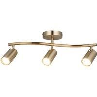 Lucea Spotte downlight, antique brass, 3-bulb