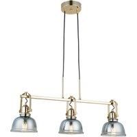 Lucea Mago hanging light, gold, 3-bulb