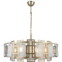 Lucea Karmella chandelier, 65 cm antique brass 8-bulb