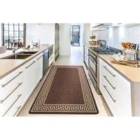 Heavy Duty Machine Washable Hallway Kitchen Non Slip Door Mat Brown Beige