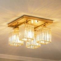 Avonni AV-1795-4E ceiling 4-bulb square antique gold