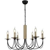 Lucea Dofa chandelier, antique brass, 6-bulb
