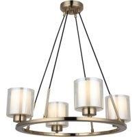 Lucea Ressa chandelier 59 cm antique brass 4-bulb