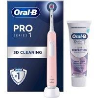 Oral-B Pro 1 Pink Electric Toothbrush + Toothpaste 75ml