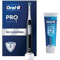 Oral-B Pro 1 Black Electric Toothbrush and Toothpaste 75ml