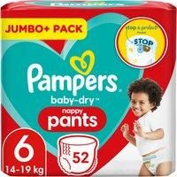 Pampers Baby-Dry Nappy Pants Size 6, 54 Nappies, 14kg-19kg