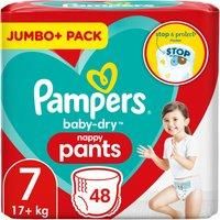 Pampers Baby-Dry Pants Nappy Disposable Nappies Size 7 Jumbo+ 50 Pack 17kg+ Uk