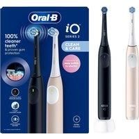 Oral-B iO Series 2 Clean & Care Electric Toothbrush's (Twin Pack) Black & Pink