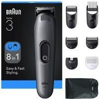 BRAUN Series 3 AIO3540 8-in-1 Trimmer - Grey, Silver/Grey