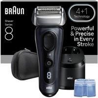 Braun Series 8 Electric Shaver for Men, Wet & Dry Razor with 4+1 Precision Head & Trimmer, Beard Sensor SensoAdapt, Cordless 60 min Runtime, 5in1 SmartCare Center, 8663CC, Grey