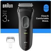 Braun Series 3+ Electric Shaver, Dry, 3000S, Grey, Grey
