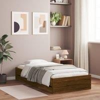 Berkfield Home Bed Frame with Drawers without Mattress Brown Oak 90x200 cm