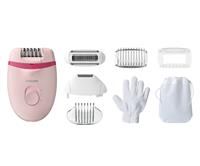 Philips Satinelle Essential Epilator, Corded Hair Removal with 5 Accessories, Including Trimming and Shaver Heads, BRE285/00