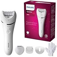 Philips BRE715/00, Satinelle Advanced, Wet & Dry Electric Epilator, 6 Accessories Including 1 Trimmer Tip and 1 Bikini Head, 1 Exfoliating Glove, 1 Bag