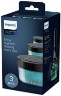 Philips Quick Clean Pod Replacement Cartridge for Electric Shaver, 3-Pack, Up to 9 Months Hygienic Shaving, Quick Clean Pod Compatible - CC13/50