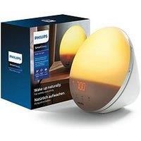 Philips UK Kitchen and Home SmartSleep and Wake Up Light, 5 Natural Alarm Sounds, Coloured Sunrise Simulation, FM Radio, Reading Lamp, HF3519/01