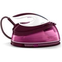 Philips PerfectCare Compact Steam Generator Iron with 400 g Steam Boost, 2400 W, Burgundy and White - GC7842/46