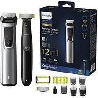 Philips Multigroom Series 9000, 12-in-1, Face, Hair and Body, Self-sharpening metal blades, Up to 120 min run time, 12 tools, MG9710/93