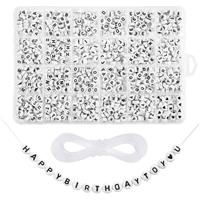 Pieces A-Z Letter Beads, Sorted 1620 7x4mm White Jewellery&Making