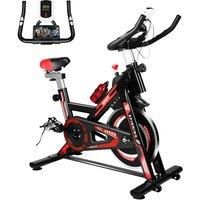 Spin Bike, Stationary Indoor Cycling Bike With Belt Drive, Exercise Bike , LCD Monitor, Adjustable Seat and Handlebars
