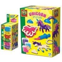 SES Creative 00410 Dough - Unicorns neon Glitter - Fun Activity for Parents of Young Children, Age 3+