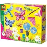 SES Creative 01131 Children/'s Butterfly Glitter Casting and Painting Set, for 5 years to 9 years , Black