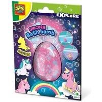 SES Creative 25126 Unicorn Bath Bomb Surprise - Discover which Unicorn Comes Out of The Egg, Nice, Big Bath Bomb (160g), Age 3+