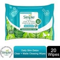Simple Daily Clear & Matte Cleansing Wipes (25 wipes)