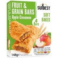 Sunbest 4 Pack Apple & Cinnamon Fruit & Grain Bars (4x 37g)