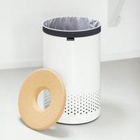 Brabantia Large Laundry Bin with Cork Lid, 60 L - White