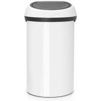 Brabantia Touch bin 60 L with lid in white/grey, 58 x 28 x 28 cm